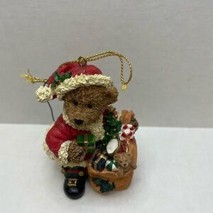 Kirkland signature Holiday Bear Ornament with Santa Hat